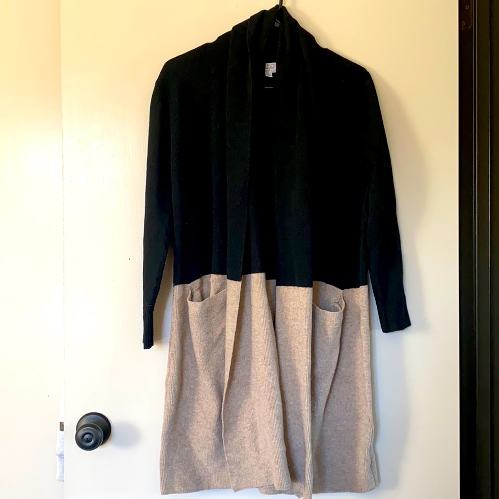 Two tone sweater jacket